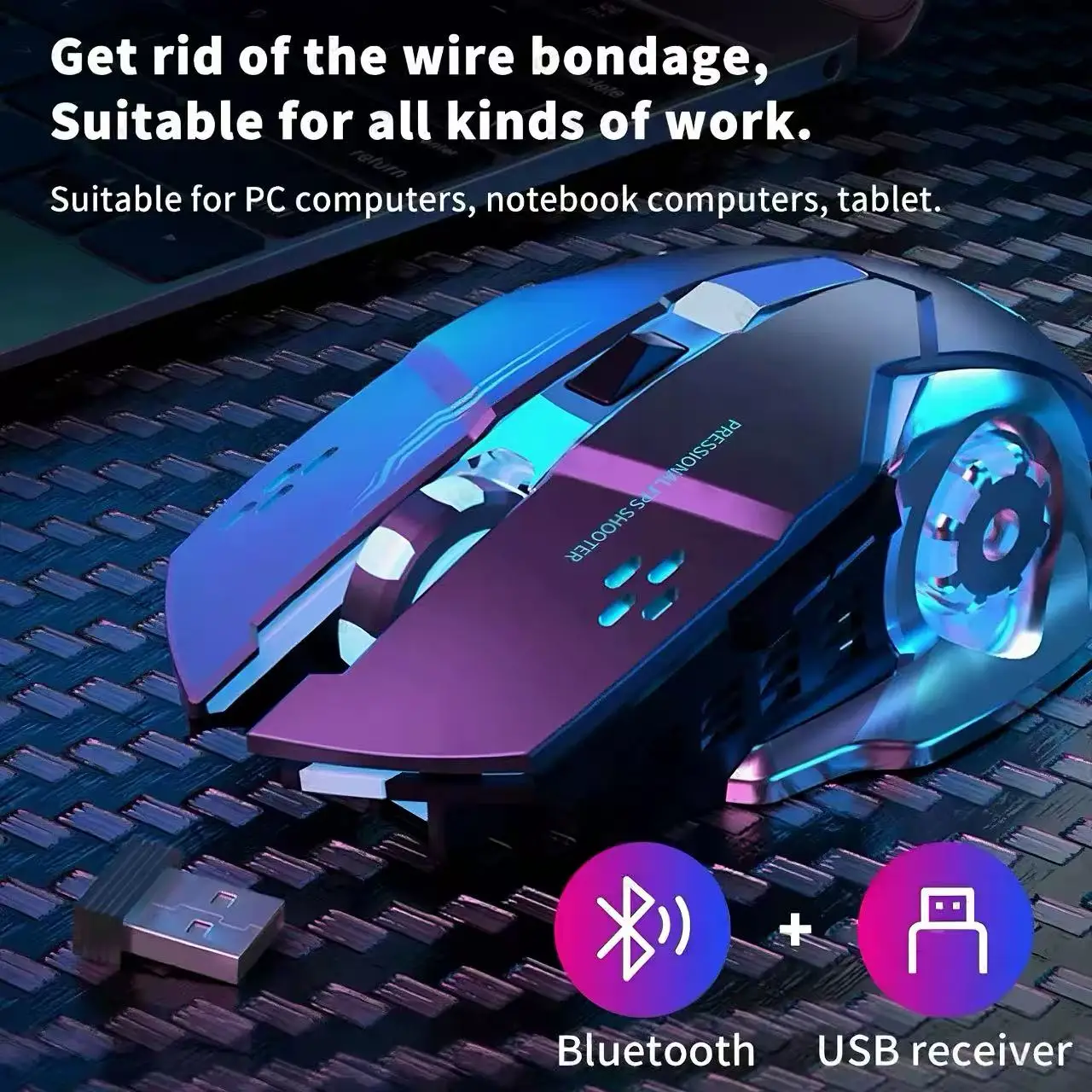 RGB Light Wireless Gaming Mous - Pc Gaming Gta 6 recension och pris
